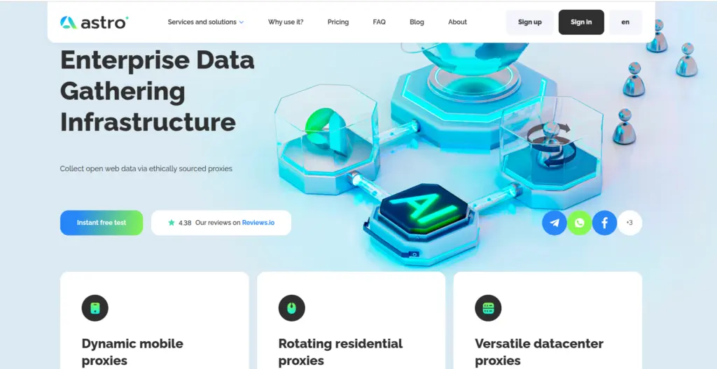 Astro proxy main page.