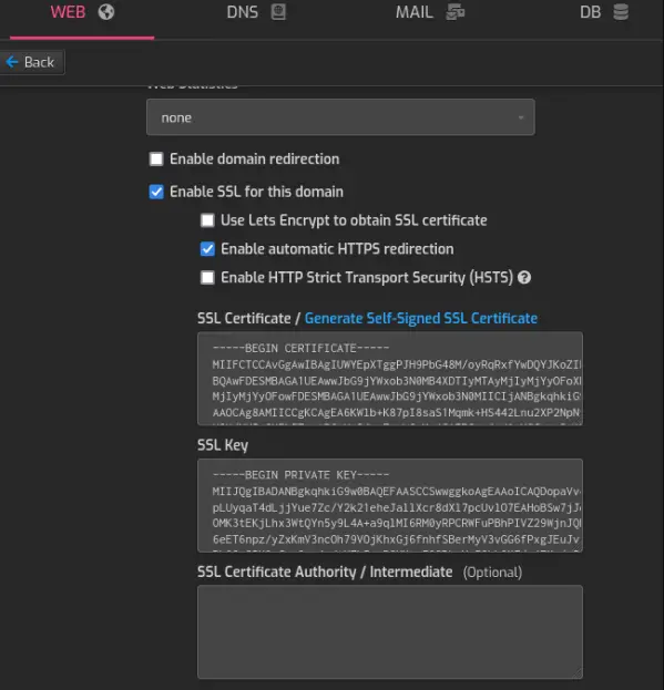 How to Add a Self-Signed SSL Certificate in the Hestia CP Control Panel.